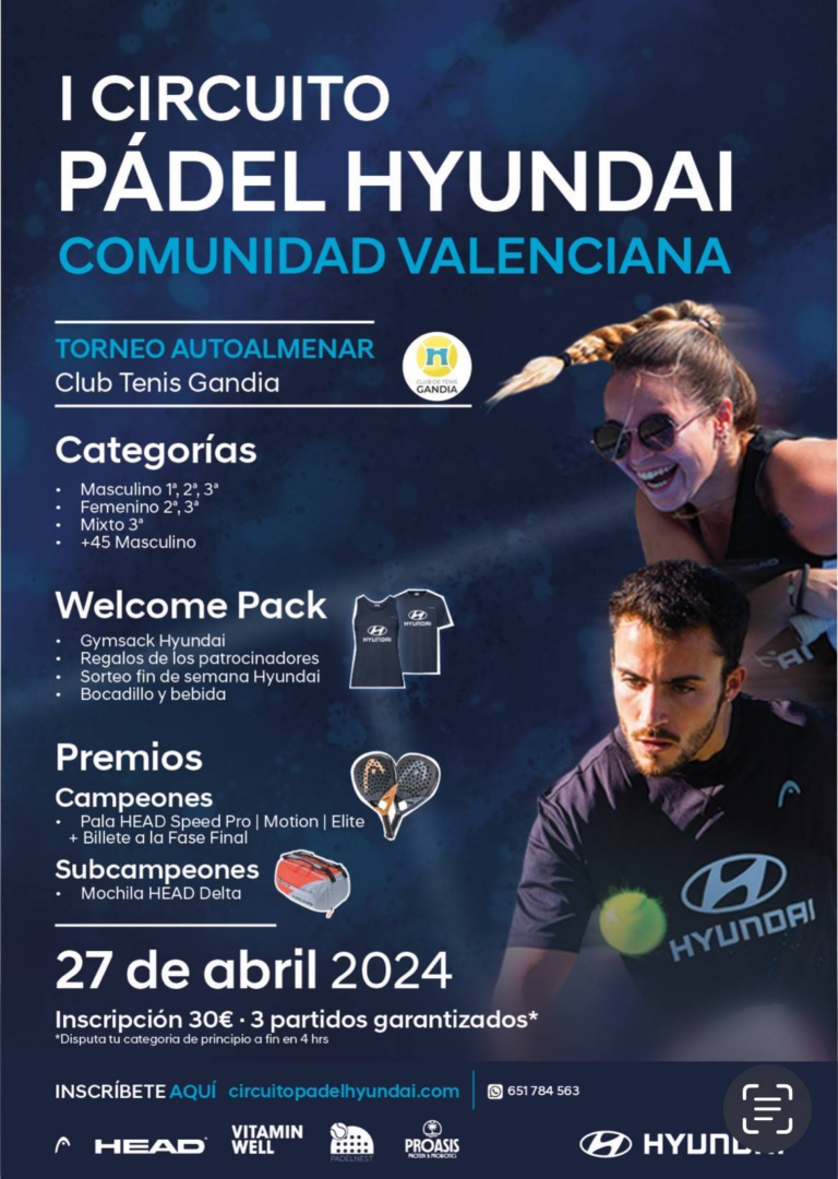 I CIRCUITO PÁDEL HYUNDAI COMUNIDAD VALENCIANA